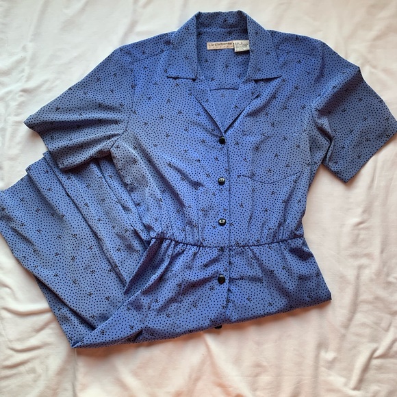 Liz Claiborne Dresses & Skirts - Liz Claiborne Vintage Blue Polka Dot Dress
